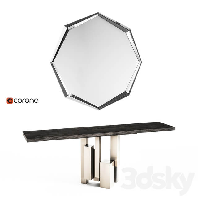 Cattelan Italia Consoles Skyline Mirror Emerald 3D Models