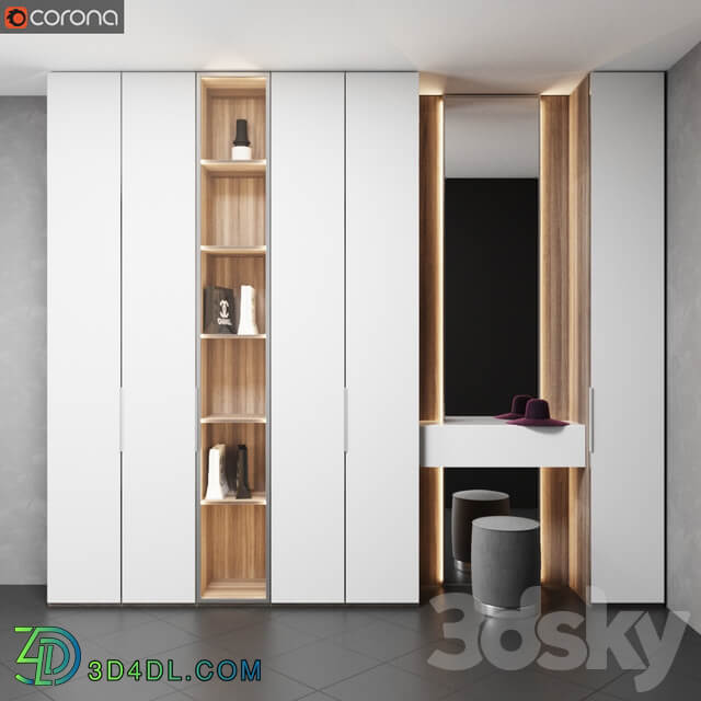 Hall Wardrobe OLIVIERI GLASS 3D Models