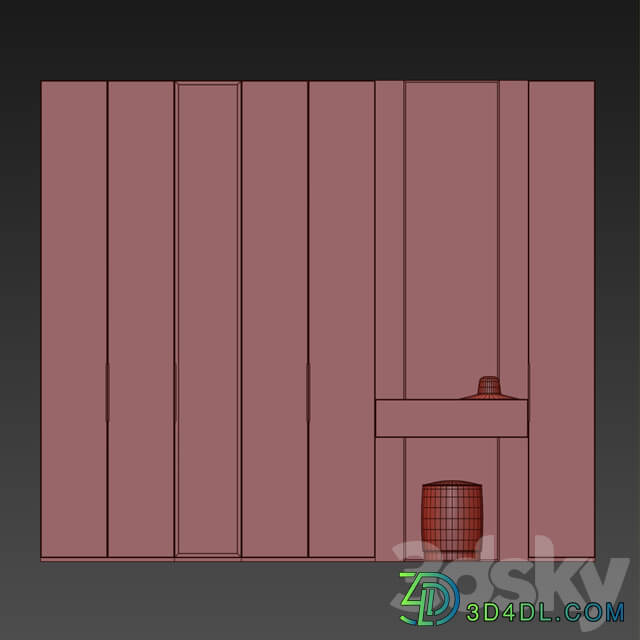 Hall Wardrobe OLIVIERI GLASS 3D Models