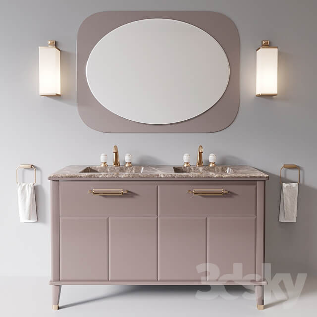 Riviere Cappuccino Emperador Dark Bathroom set by Oasis Group