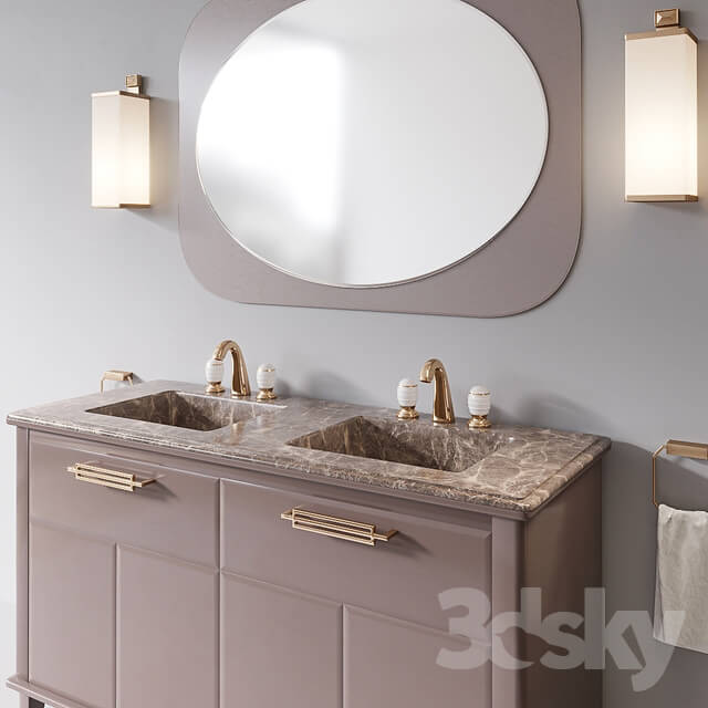 Riviere Cappuccino Emperador Dark Bathroom set by Oasis Group