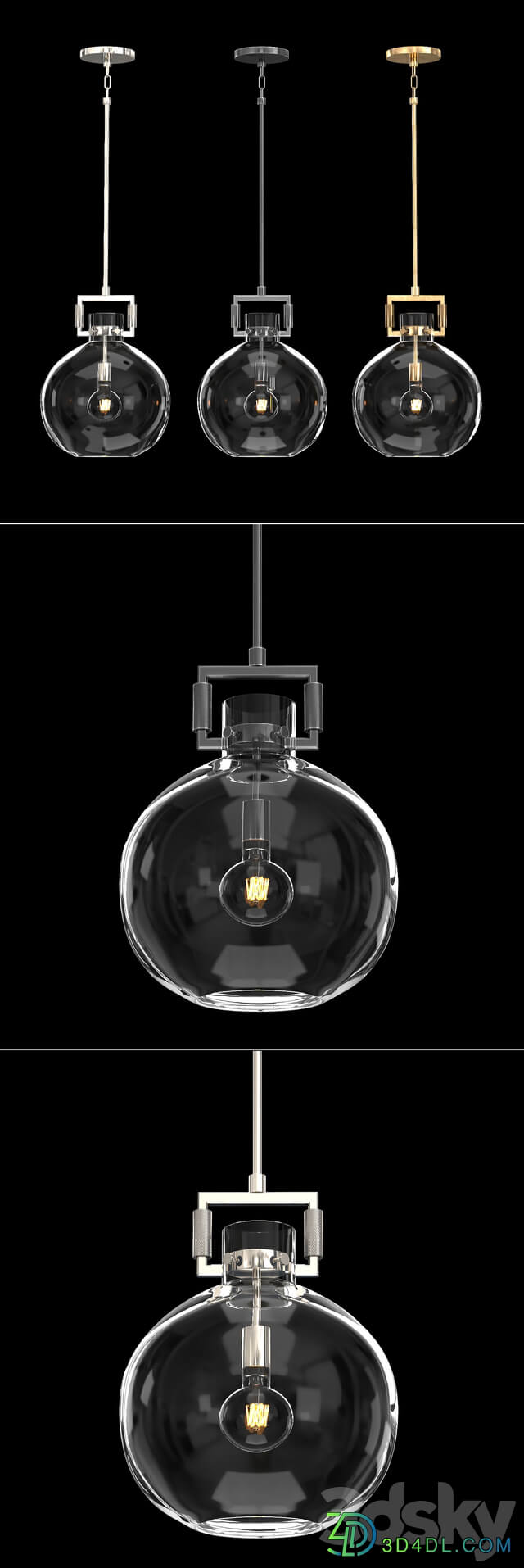 MACHINIST GLASS GLOBE PENDANT Pendant light 3D Models
