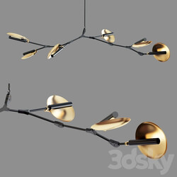 Branching Disc Pendant light 3D Models 