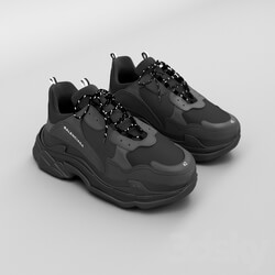 balenciaga triple s black Footwear 3D Models 