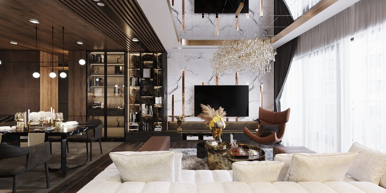  Living Room - Kitchen Interior Model By Kts Hai Quy