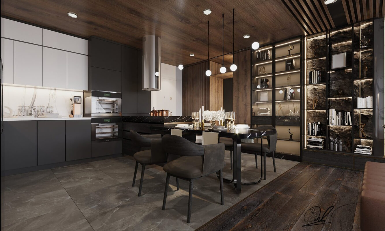  Living Room - Kitchen Interior Model By Kts Hai Quy