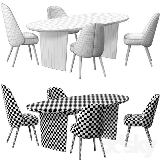 Table Chair Identities chairs patchwork table by Roche Bobois