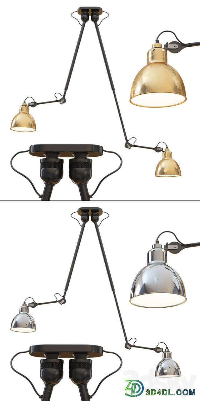 Double lampe gras Pendant light 3D Models