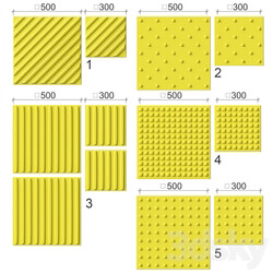 Tactile tiles for disabled 3D Models 