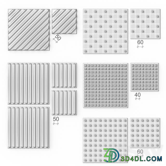 Tactile tiles for disabled 3D Models