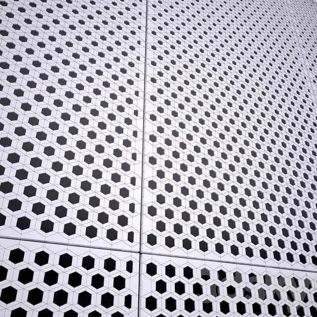 perforated metal panel N21 Facade element 3D Models