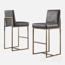 RH Modern Grant Leather Bar Stool 