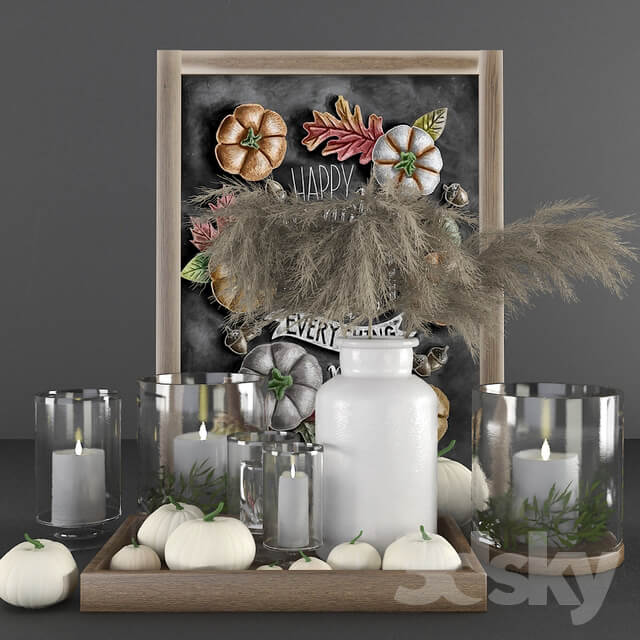 Decorative set with pumpkins