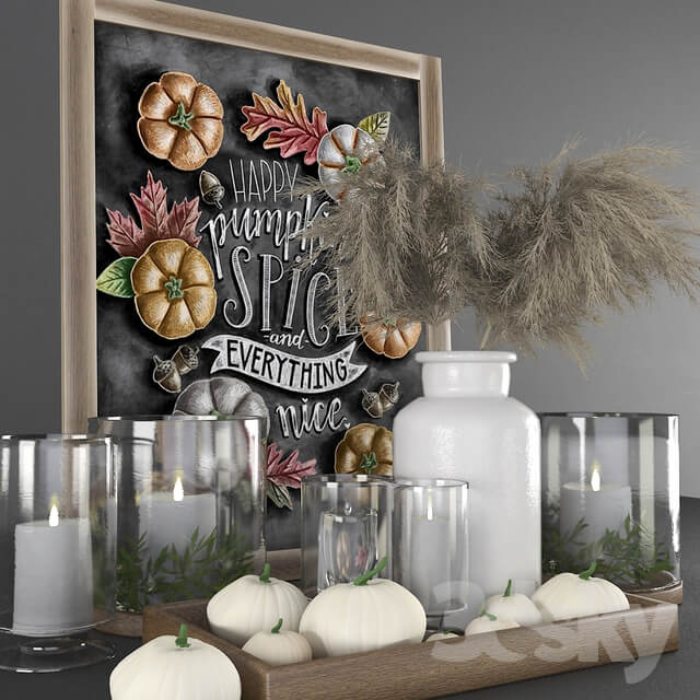 Decorative set with pumpkins