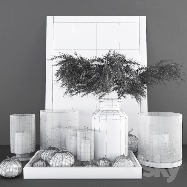 Decorative set with pumpkins