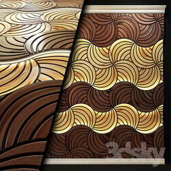 Decorative wooden 3D panel with light. 