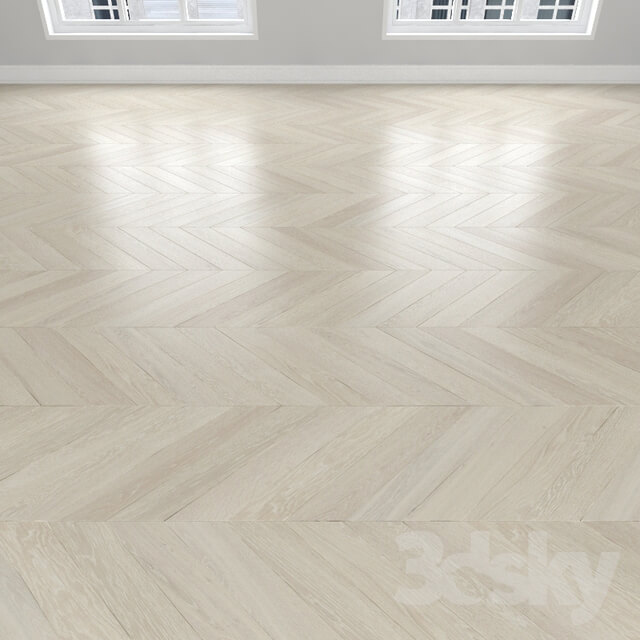 Wood Parquet Oak white 3 types herringbone linear chevron.