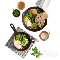 Shakshuka with Spinach and Harissa 