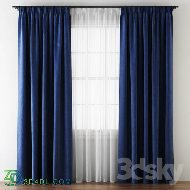 Hovering Velvet Tape Curtains with Tulle