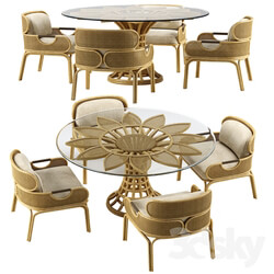 Table Chair Mcguire Sunflower dining set 