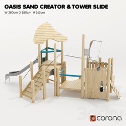 KOMPAN. TOWER WITH SLOT and OASIS SAND CREATIVITY 3D Models 