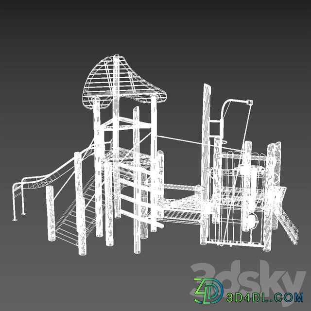 KOMPAN. TOWER WITH SLOT and OASIS SAND CREATIVITY 3D Models