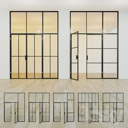 Glass partition. A door. 15 