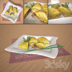 Plate with pancakes 