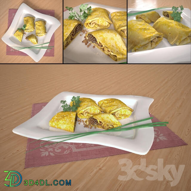 Plate with pancakes