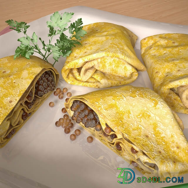 Plate with pancakes