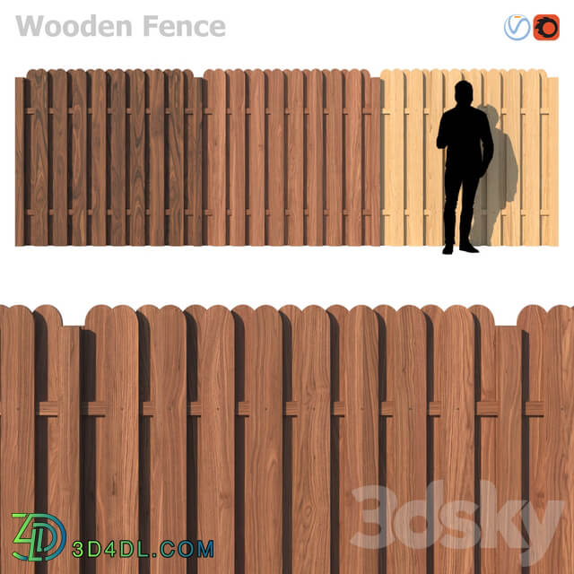 Wooden Fence IV 3D Models