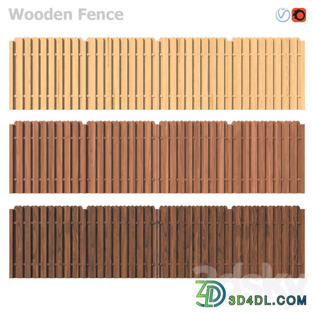 Wooden Fence IV 3D Models