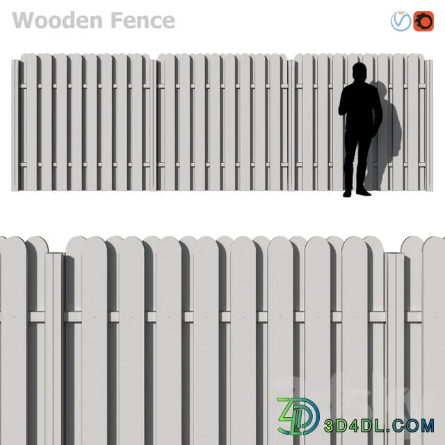 Wooden Fence IV 3D Models