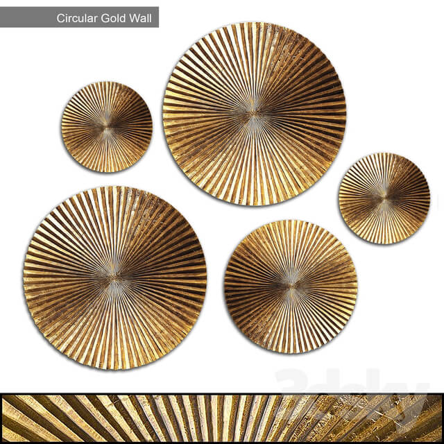 Other decorative objects Apollo Medium Plaque Circular Gold Wall Decor