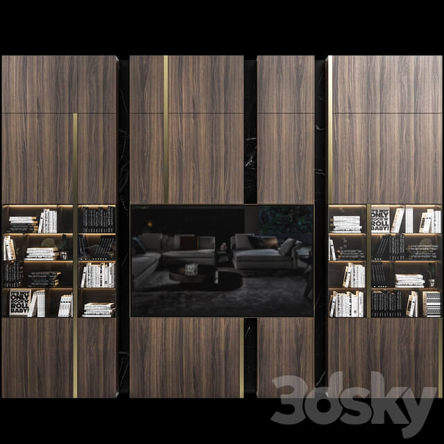 Tv wall set 08 3D Models