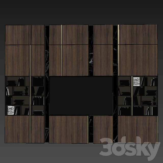 Tv wall set 08 3D Models