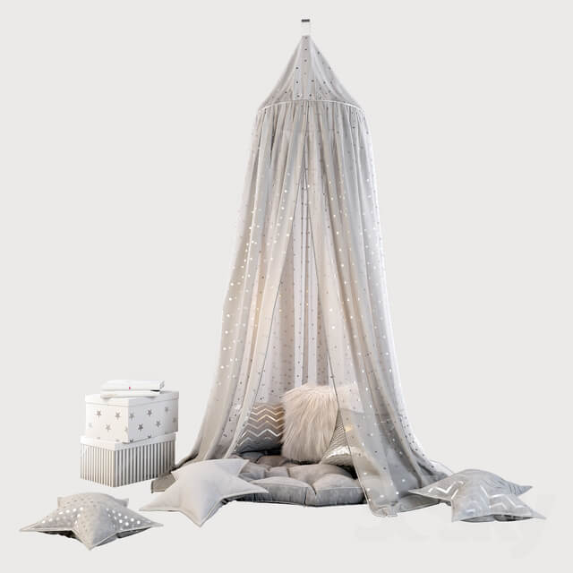 Miscellaneous Children 39 s canopy and decor in shades of gray