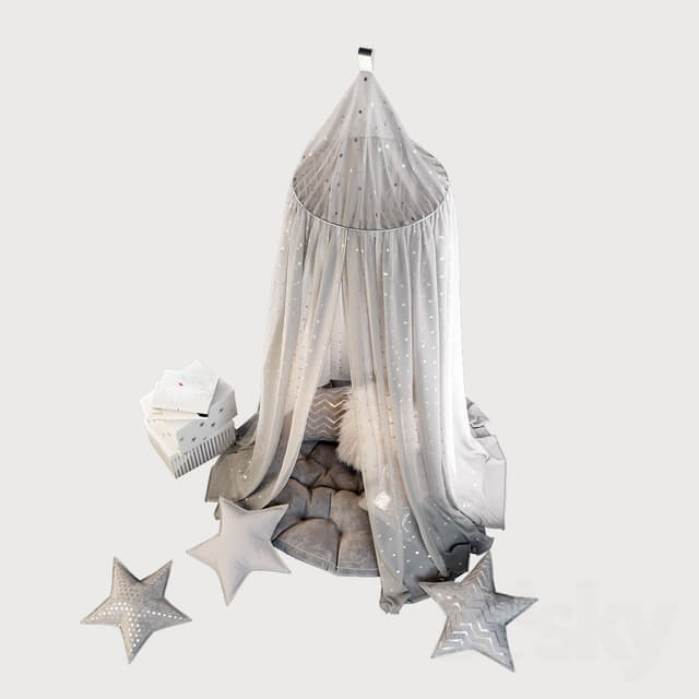 Miscellaneous Children 39 s canopy and decor in shades of gray