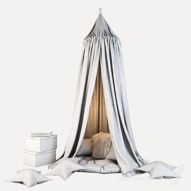 Miscellaneous Children 39 s canopy and decor in shades of gray