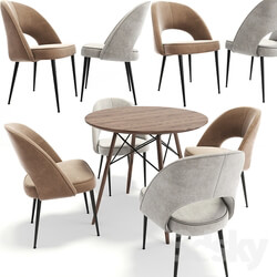 Table Chair Dining Chair Set 08 