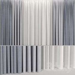 Wide curtains in two colors with tulle. 