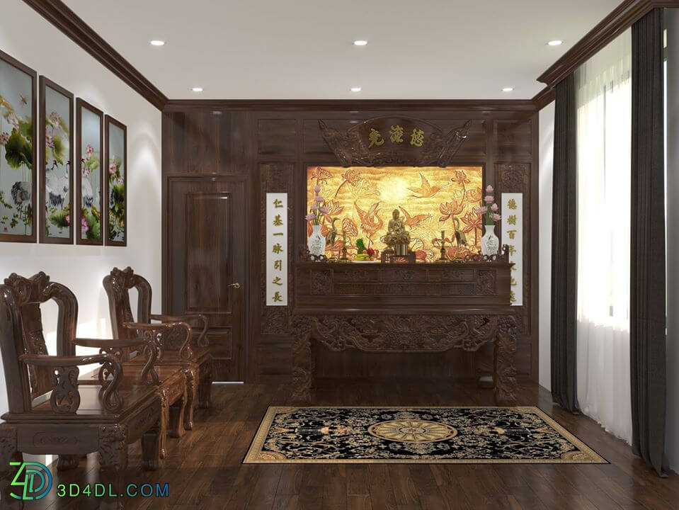 3D Interior Scenes File 3dsmax Model Altar Room 9 By TranVanLoc