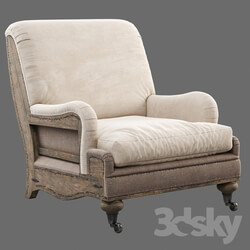 RH Deconstructed English Roll Armchair 