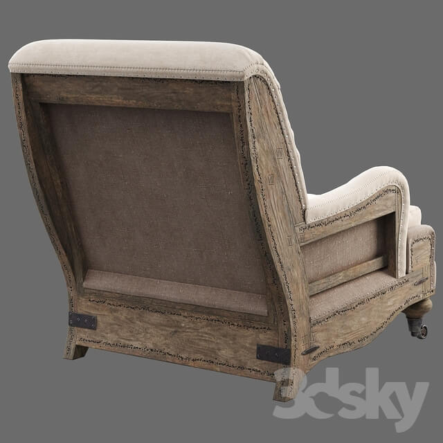 RH Deconstructed English Roll Armchair