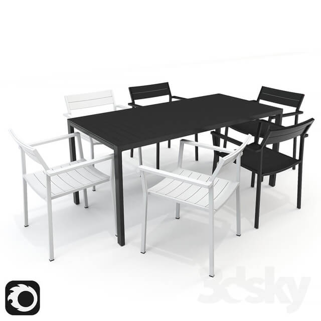 Table Chair Eos Rectangular Table and armchair