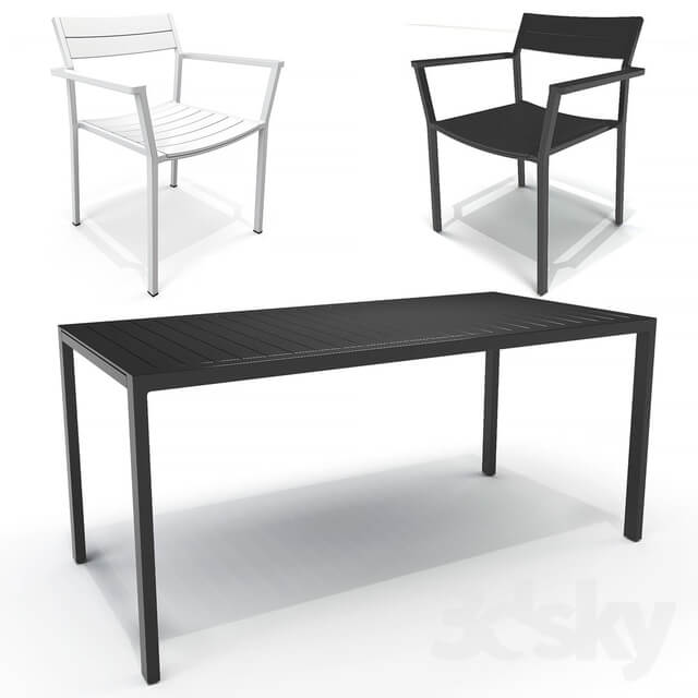 Table Chair Eos Rectangular Table and armchair