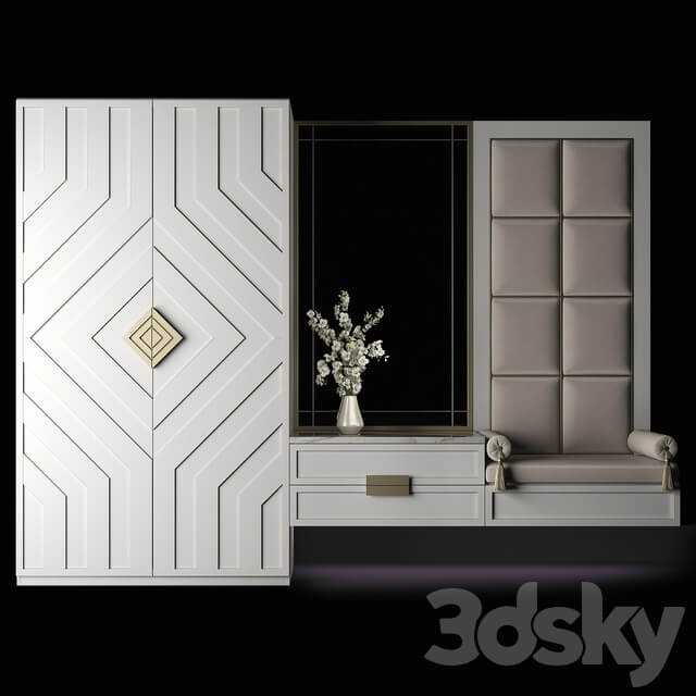 Furniture composition for hallway 64 3D Models