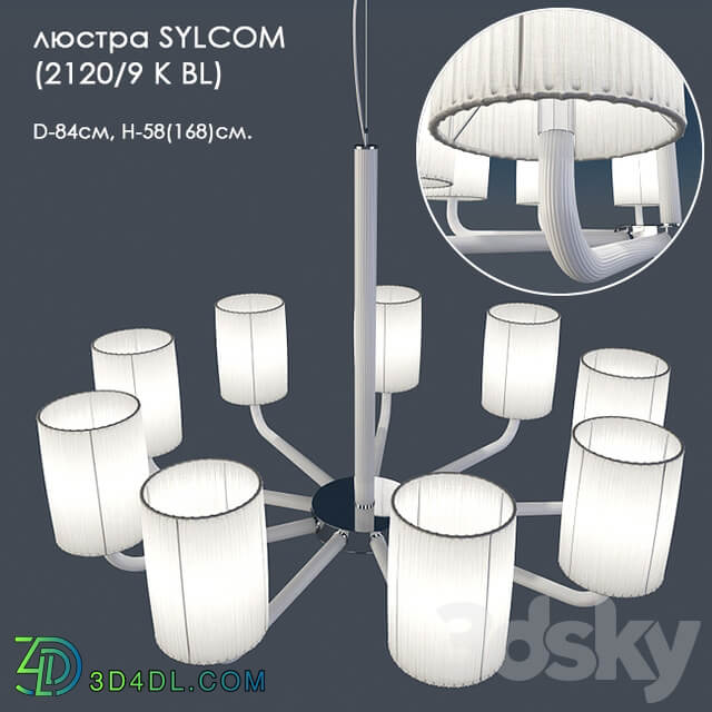 Chandelier SYLCOM 2120 9 K BL Pendant light 3D Models