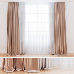 Curtains beige with tulle Modern curtains 