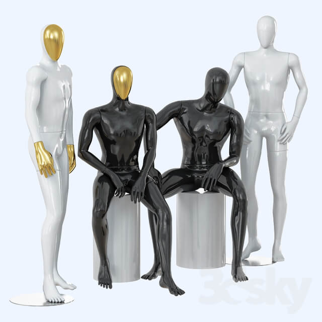Four abstract male mannequins 32